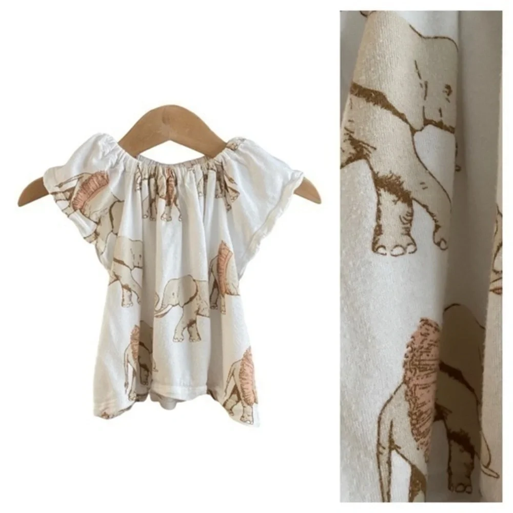 Milkbarn Elephant Tutus Organic Bamboo Top 3-6 months